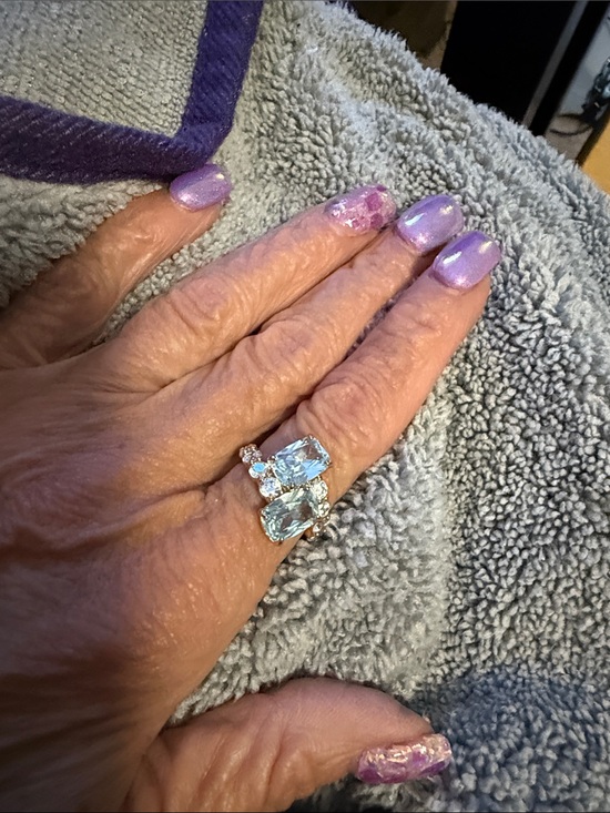 Bomb Party Jewelry - BP Rose gold plated Aquamarine and CZ